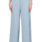 French Terry Drawstring Waist Raw Edge Hem Pants Pants