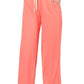 French Terry Drawstring Waist Raw Edge Hem Pants CREAM CORAL Pants