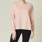 Long Sleeve Oversized Cotton Tee MAUVE Tops