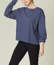 Long Sleeve Oversized Cotton Tee Tops