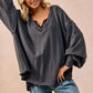 BiBi Mineral Washed French Terry Oversized Sweatshirt - DAVERRI FASHIONS