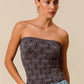 SO ME Jacquard Floral Two Tone Seamless Tube Top Tube Tops
