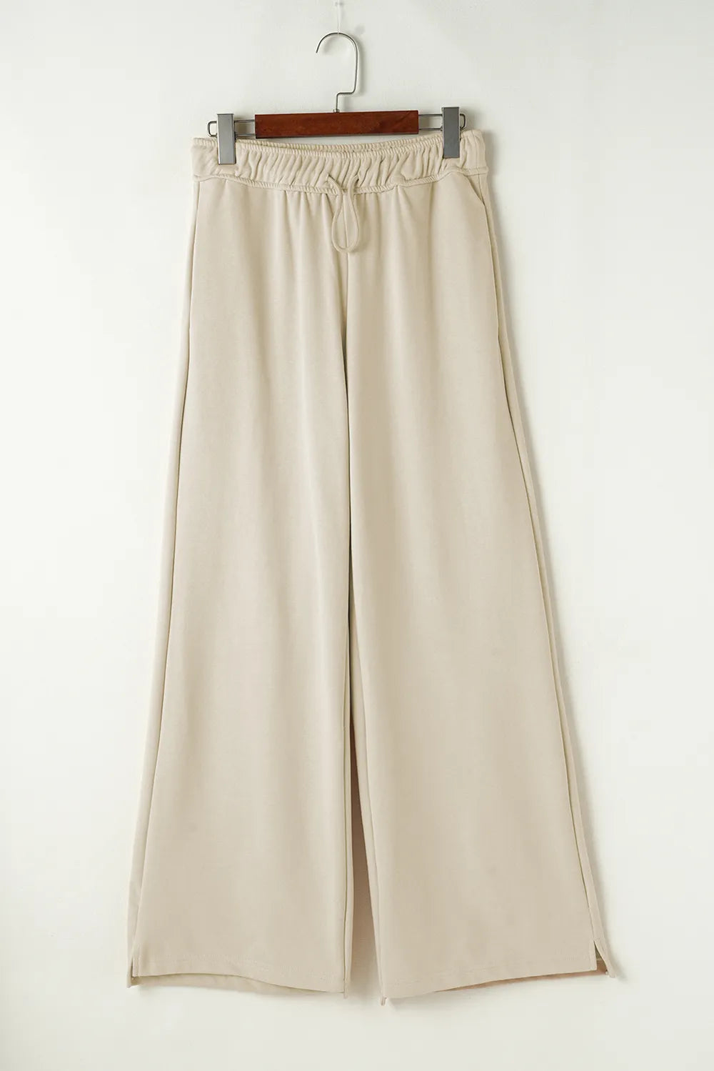 Drawstring Wide Leg Pants Beige | Loungewear Bottoms Daverri Fashions