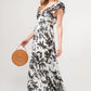 And The Why Ruffled Sleeve Tiered Floral Print Maxi Dress - DAVERRI FASHIONS