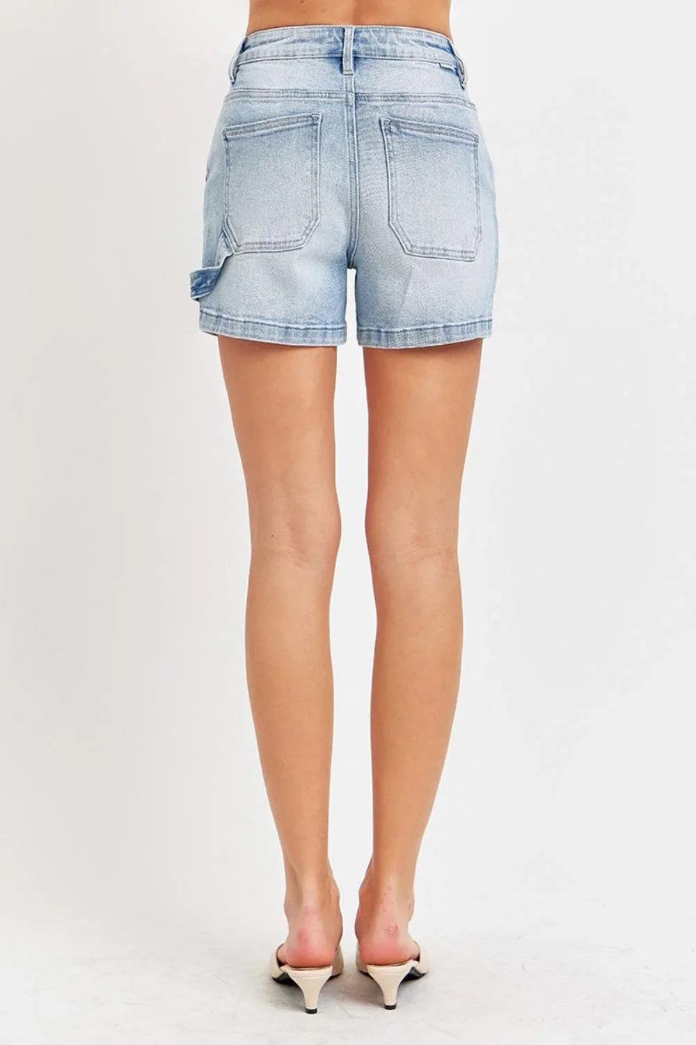 Risen Full Size High Rise Denim Shorts - DAVERRI FASHIONS