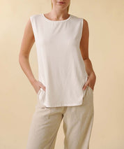 BAMBOO MUSCLE SLEEVLESS TOP TAUPE