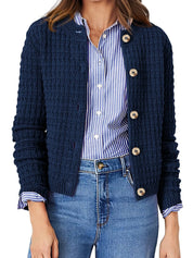Textured Knit Button-Front Cardigan | Cardigans Daverri Fashions
