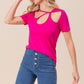 BiBi Cutout Asymmetrical Neck Short Sleeve T-Shirt T-Shirts