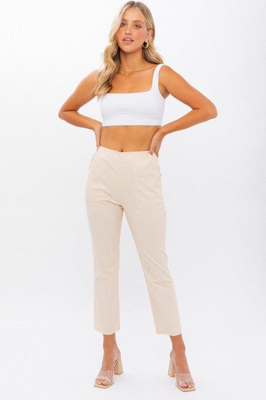High-Waisted Ankle Crop Pants Pants
