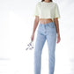 Patched Pocket Boyfriend Jeans Jeans