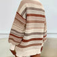Rainbow Striped Drop Shoulder Oversized Sweater - DAVERRI FASHIONS
