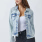 RISEN Button Up Washed Denim Jacket - DAVERRI FASHIONS