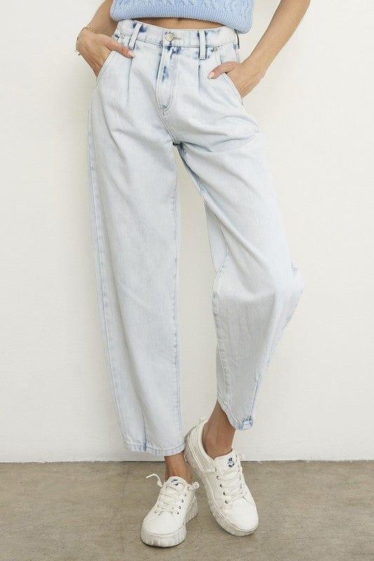 High Waisted Slouchy Ankle Jeans Jeans