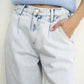 High Waisted Slouchy Ankle Jeans Light Wash Jeans