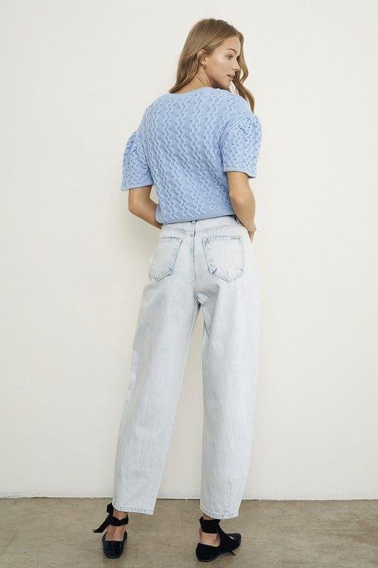 High Waisted Slouchy Ankle Jeans Jeans