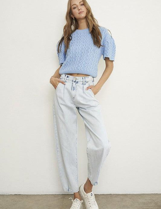 High Waisted Slouchy Ankle Jeans Jeans