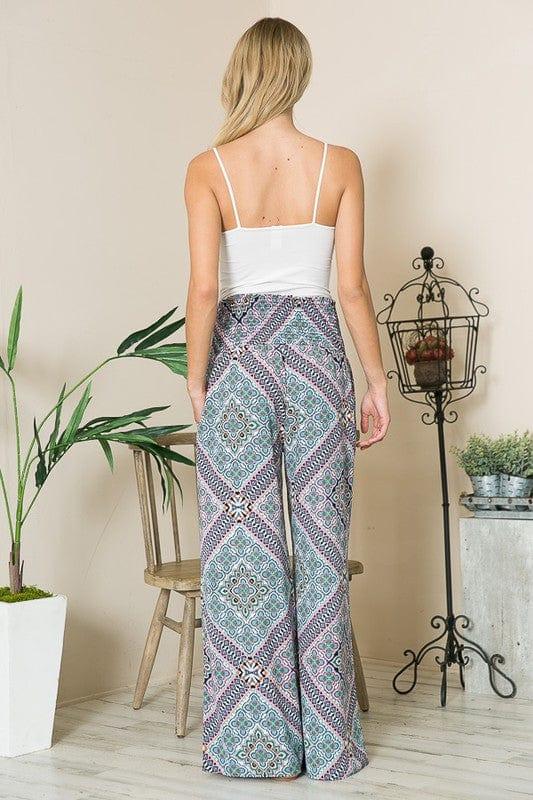 Smocked Wide Leg Pants Pants