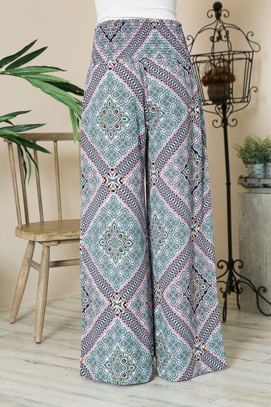 Smocked Wide Leg Pants Pants