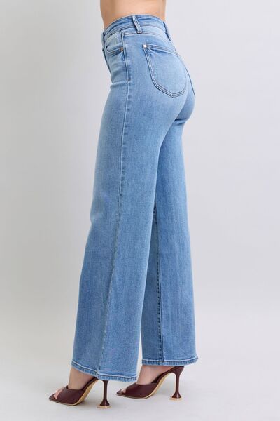 Judy Blue Full Size Wide Leg Jeans with Pockets Jeans