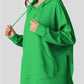 Vibrant green Daverri Fashions oversized drawstring side slit hoodie