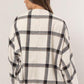 HYFVE Plaid Long Sleeve Jacket with Side Slit Pockets