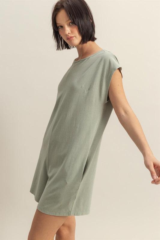 HYFVE Round Neck Cap Sleeve Relaxed Fit Breezy Romper | Rompers Daverri Fashions