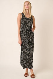 Mittoshop Side Slit Flower Print V-Neck Sleeveless Dress | Daverri Fashions