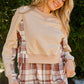 And The Why Full Size Double Layered Plaid Contrast Sweatshirt - DAVERRI FASHIONS