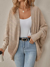 Apricot Cozy Oversized Open Front Knit Cardigan | Cardigans Daverri Fashions