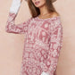 BiBi Aztec Print French Terry Top with Thumb Opening - DAVERRI FASHIONS