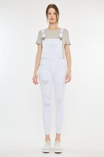 Kancan Distressed Skinny Denim Overalls Overalls