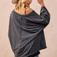 BiBi Mineral Washed French Terry Oversized Sweatshirt - DAVERRI FASHIONS