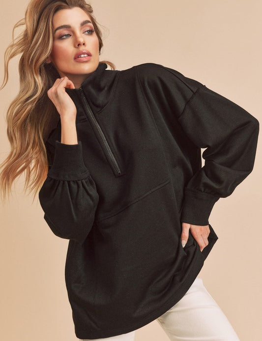 BLACK Elira Pullover | Sweatshirts Daverri Fashions