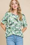BOMBOM Lightweight Printed Round Neck Short Sleeve T-Shirt - DAVERRI FASHIONS
