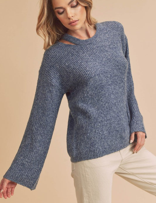 BLUE Harlie Sweater | Sweaters Daverri Fashions