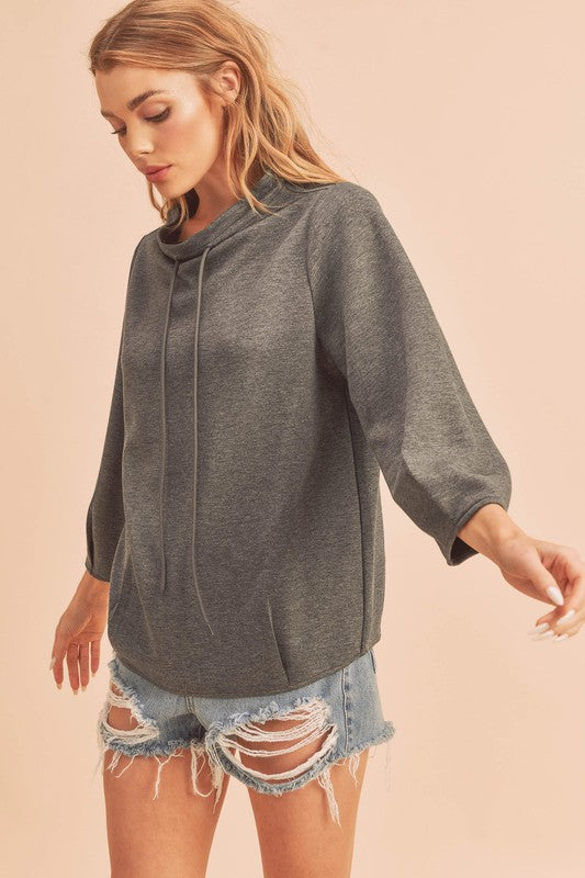 Aemi+Co Simi Mock Neck Sweatshirt Tops