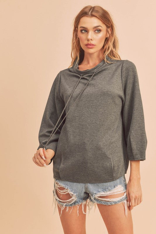 Aemi+Co Simi Mock Neck Sweatshirt Tops