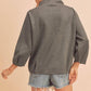Aemi+Co Mock Neck Pullover Top CHARCOAL Tops