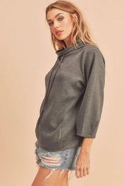 Aemi+Co Mock Neck Pullover Top | Tops Daverri Fashions