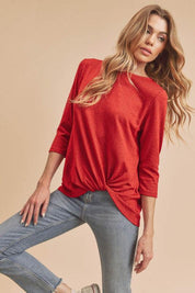 Aemi+Co Front Twist Top | Tops Daverri Fashions