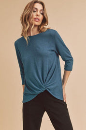 TEAL Aemi+Co Front Twist Top | Tops Daverri Fashions