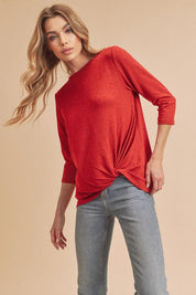 Aemi+Co Front Twist Top | Tops Daverri Fashions