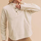 Aemi+Co White Half Snap Lightweight Pullover WHITE Tops