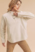 Aemi+Co White Half Snap Lightweight Pullover WHITE Tops