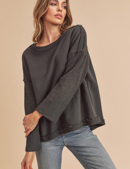 CHARCOAL Pattie Pullover | Pullovers Daverri Fashions