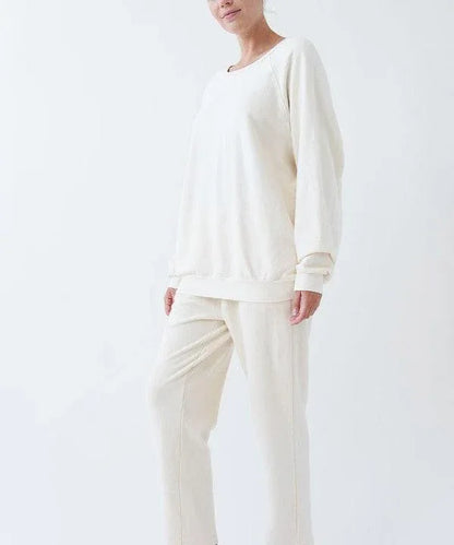 Garment Dyed Loose Fit French Terry Cotton Pullover - DAVERRI FASHIONS