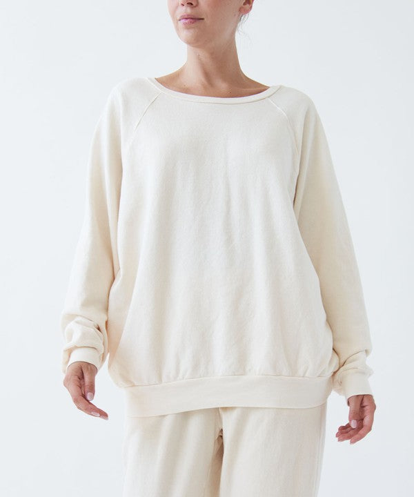 Garment Dyed Loose Fit French Terry Cotton Pullover Sweatshirts