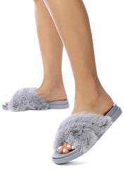 HOMEY FUR SLIP-ON FLATS | Slippers Daverri Fashions