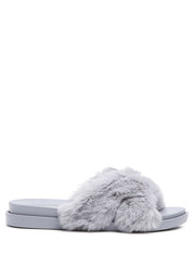 HOMEY FUR SLIP-ON FLATS | Slippers Daverri Fashions