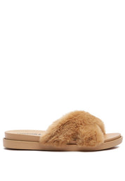 HOMEY FUR SLIP-ON FLATS | Slippers Daverri Fashions